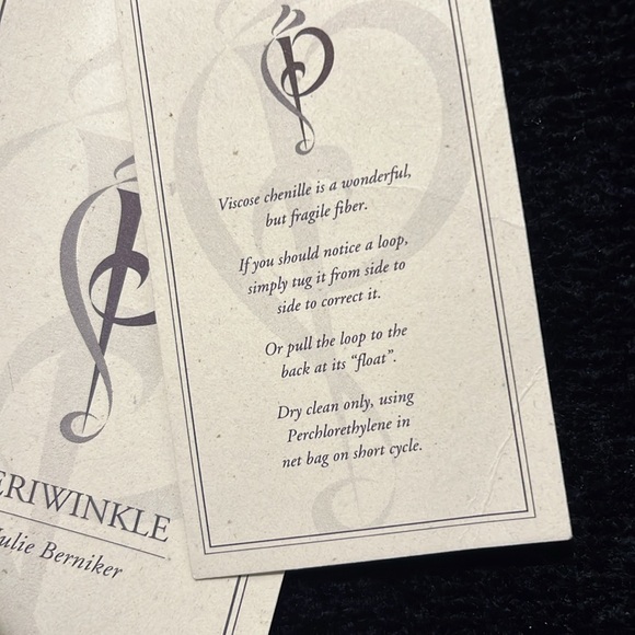 Periwinkle Brand Chenille Cardigan Abalone Shell Buttons NWT - Picture 5 of 6